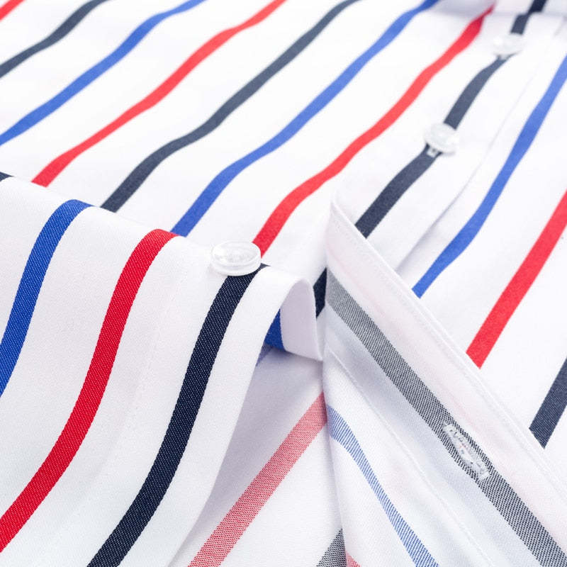 High-end Business Casual Vertical Stripe Crease-resistant Cotton Shirt