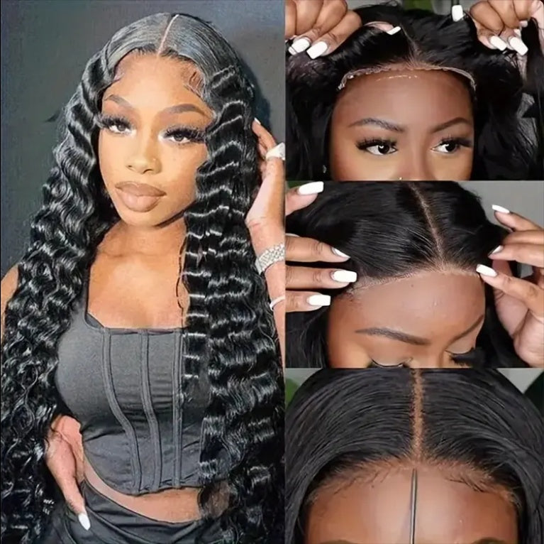No Glue Wig, Human Hair Pre-pull, Pre-cut 200 Density Clear Hd Lace Front Wig