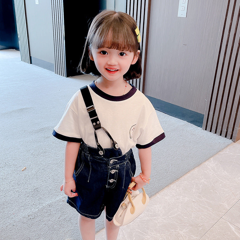 Base Shirt Bib Two-piece Children's Clothing