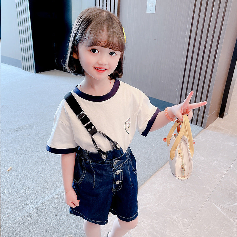 Base Shirt Bib Two-piece Children's Clothing