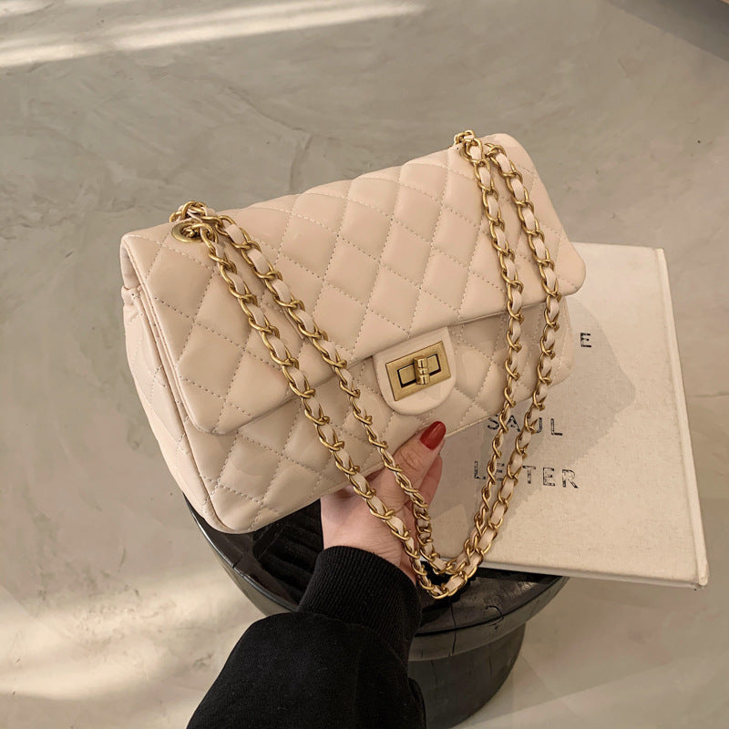 Luxury Diamond Lattice Shoulder Bag