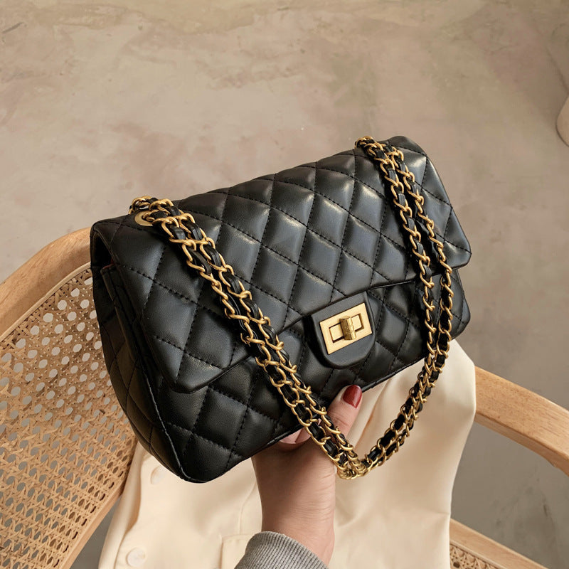 Luxury Diamond Lattice Shoulder Bag