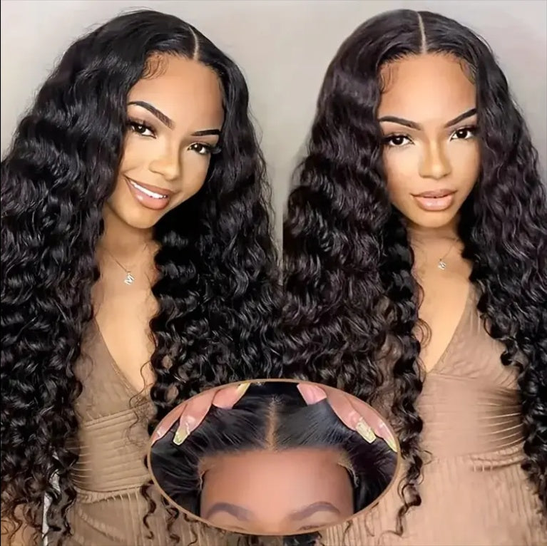 No Glue Wig, Human Hair Pre-pull, Pre-cut 200 Density Clear Hd Lace Front Wig