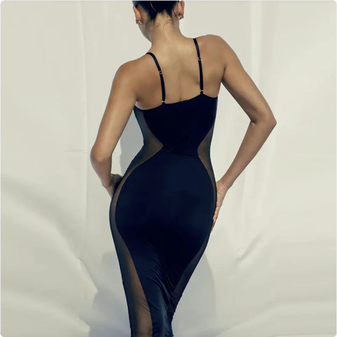 Mesh Stitch Slim Dress