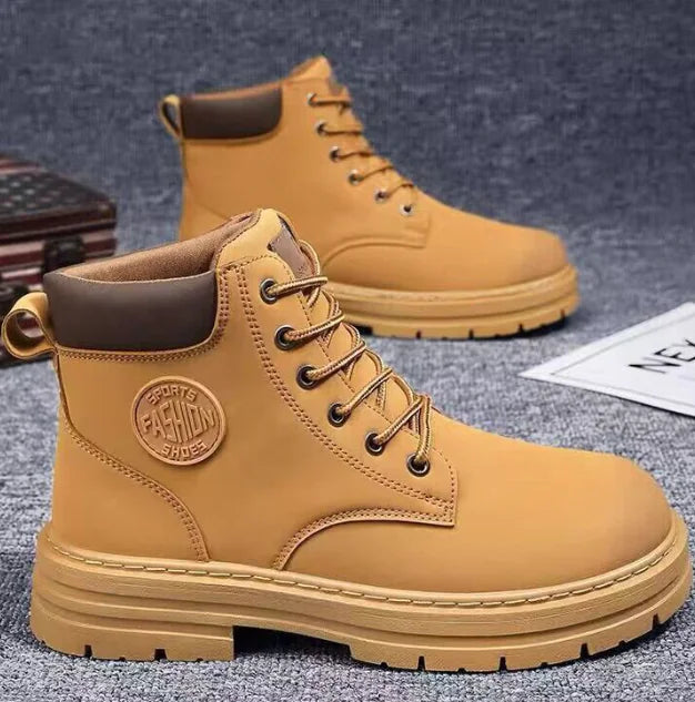 Men's Short Leather Boots for Leisure