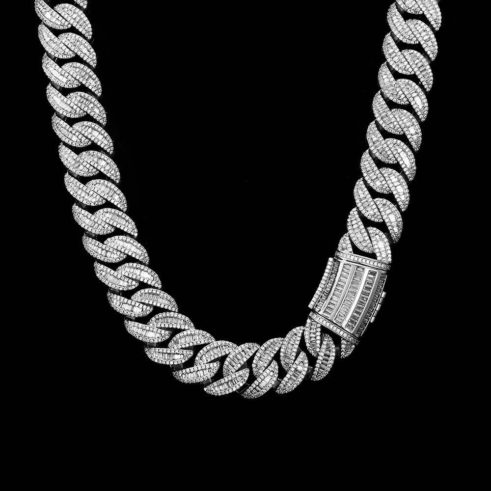 Hip Hop 15mm20mm Necklace Miami Buckle Cuban Chain Real Gold Plating Bracelet