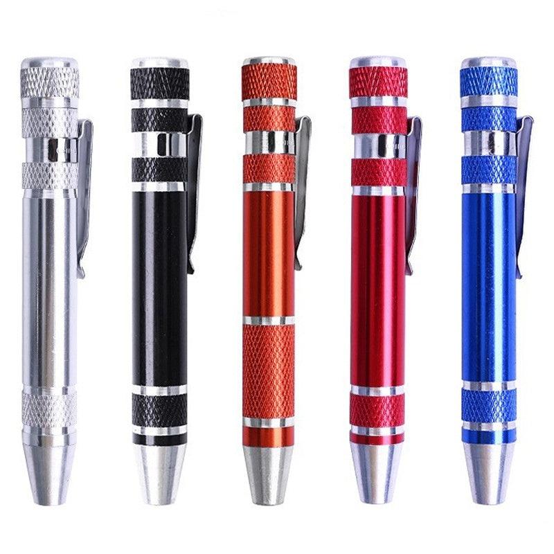 8 In 1 Screwdriver Batch Suit Aluminum Alloy Pen Type Pen Manual