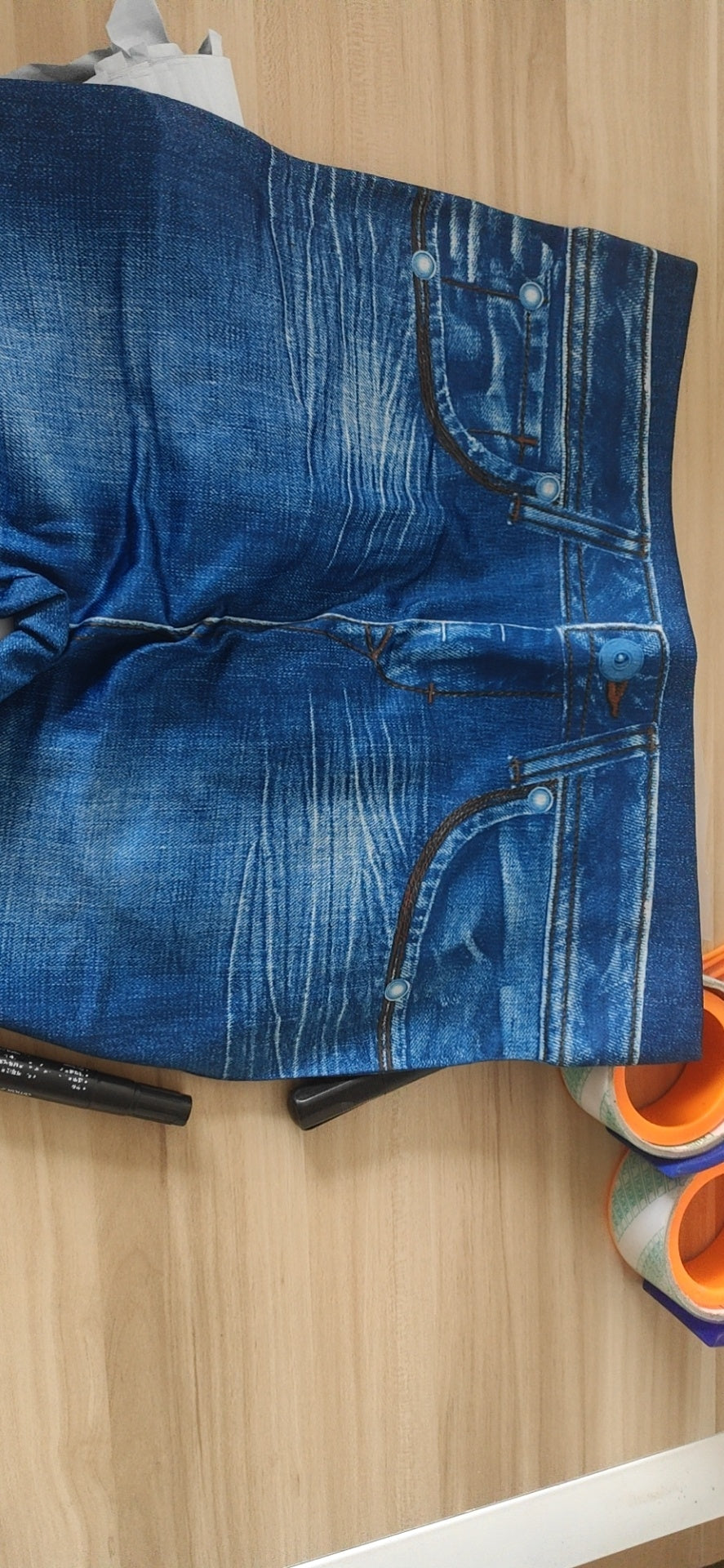High Rise Waist Skinny Slim Fit Stretch Casual Basic Denim Pants With Faux Pockets