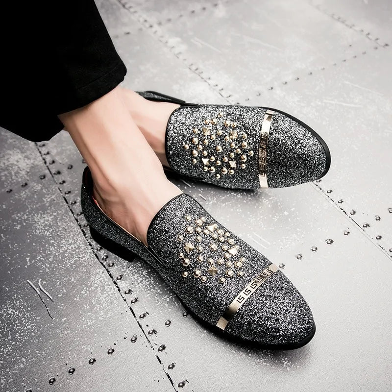 Mocasines con diamantes de imitación para hombre