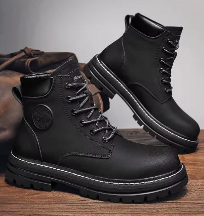 Men's Short Leather Boots for Leisure