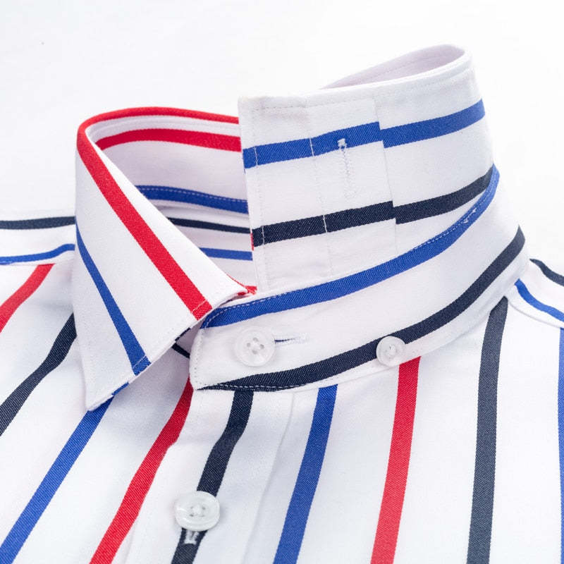 High-end Business Casual Vertical Stripe Crease-resistant Cotton Shirt