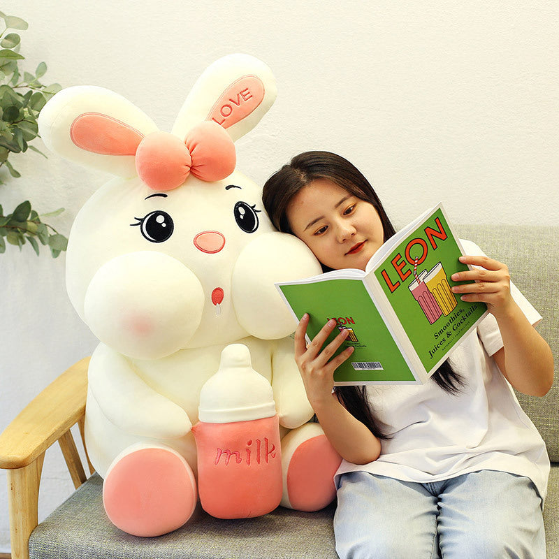 Creative Baby Bottle Rabbit Doll Cute Plush Toy