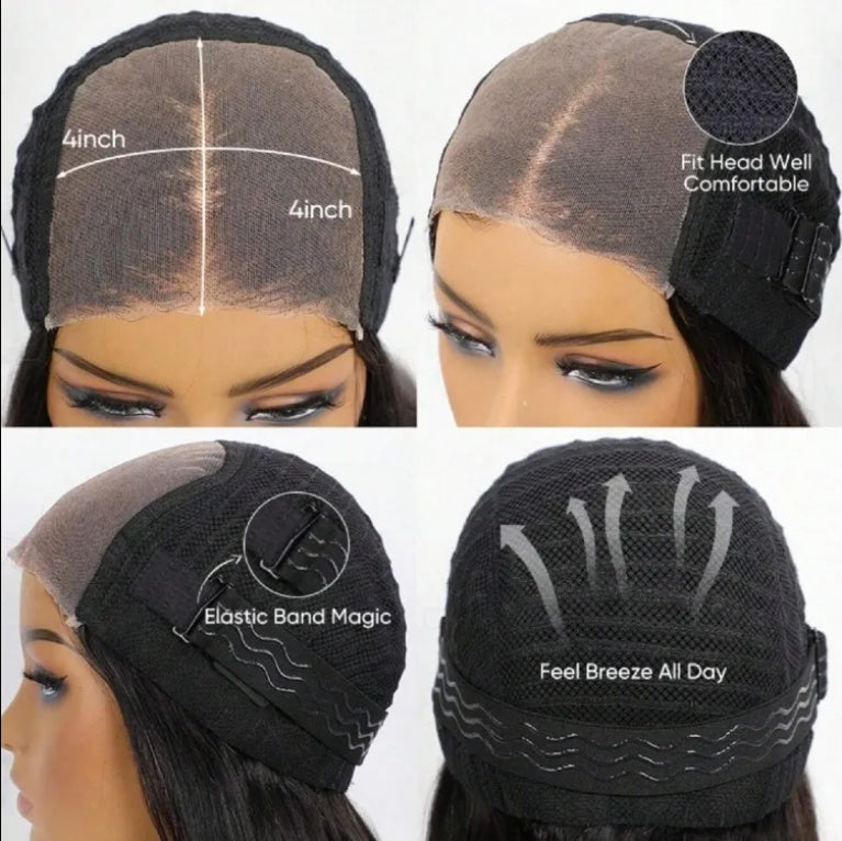 200 Density 4x4 Sheer Lace Human Hair Wig
