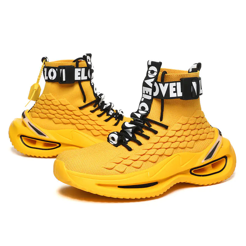 Men's High-Top Black Casual Sports Shoes