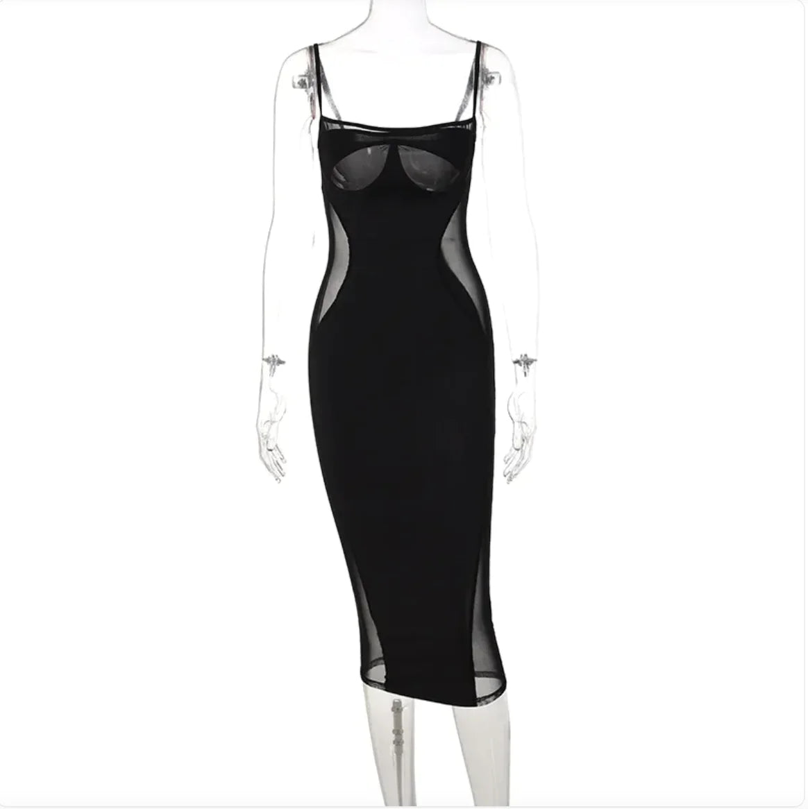 Mesh Stitch Slim Dress