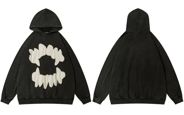 Sudadera con capucha con dientes vintage