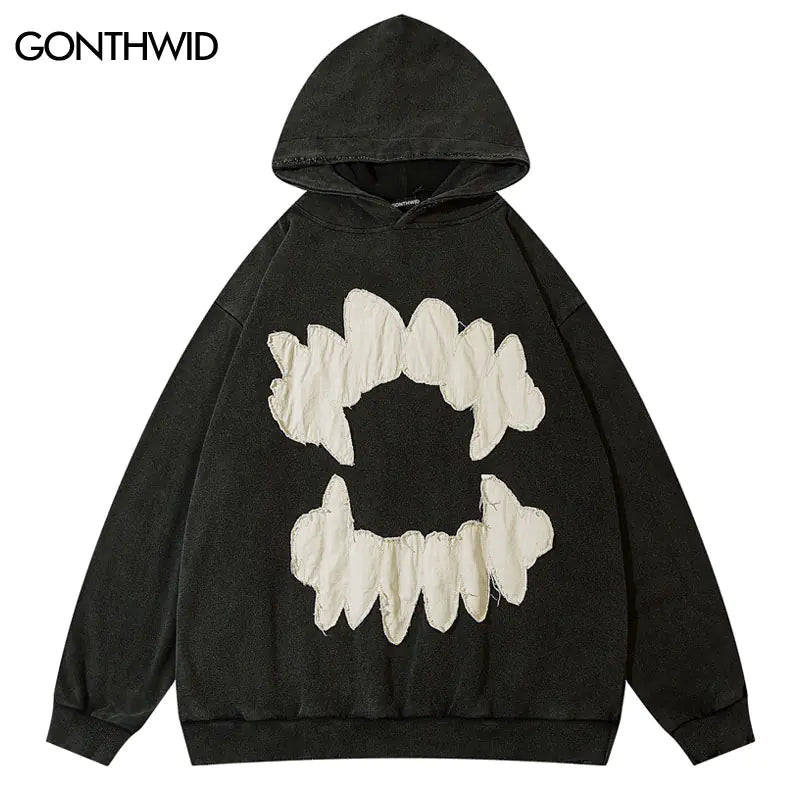 Sudadera con capucha con dientes vintage