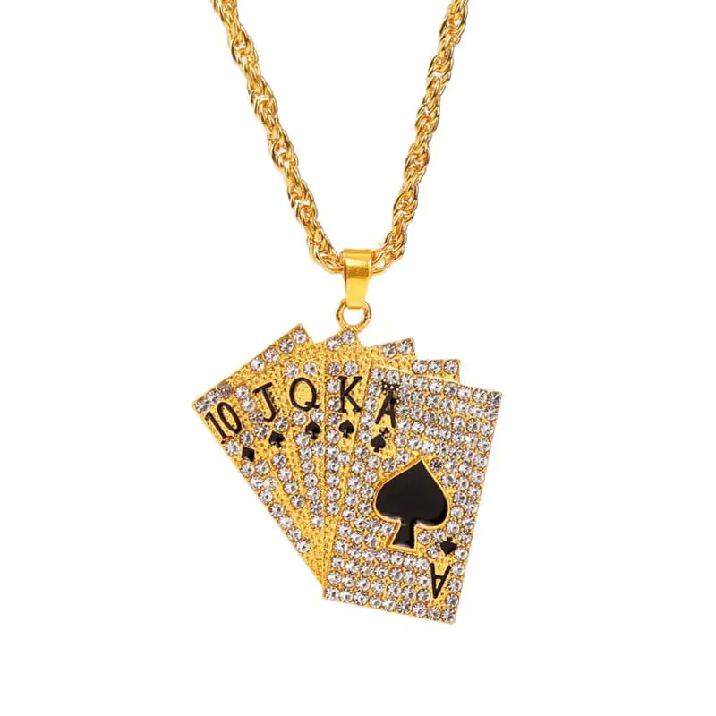 Collar con colgante de naipes