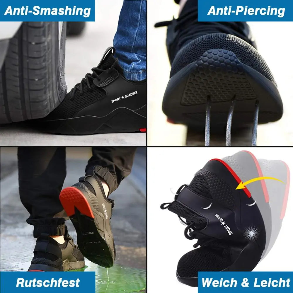 Zapatos de seguridad para el trabajo para hombres con puntera de acero