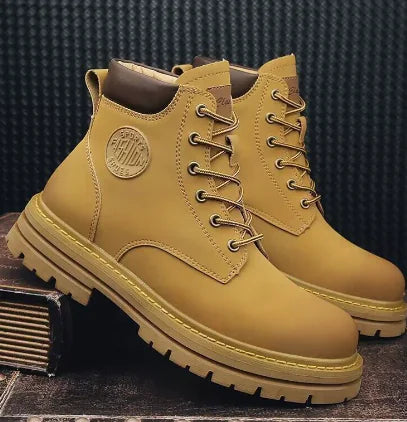 Men's Short Leather Boots for Leisure