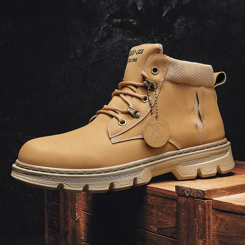 Men's Short Leather Boots for Leisure