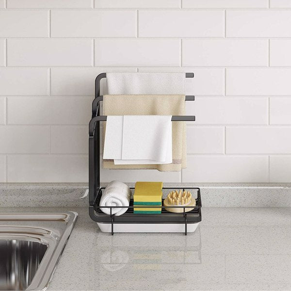 Kitchen Sink Sponge Rack With Drain Tray, Kitchen Sink Organizer Sponge Brush Soap Pan Metal Shelf, - Prohibited Temu, Not Shipped On Weekends