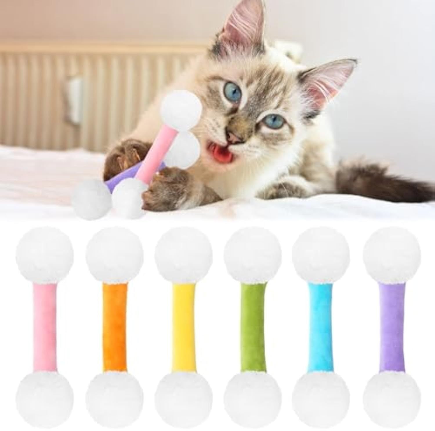 Swabs Catnip Toys Set Of Soft Plush Cat Kicker Toys Interactive Kitty Kick Sticks For Cat Lovers Gift Sturdy Cat Teething Chew Toy For Cat