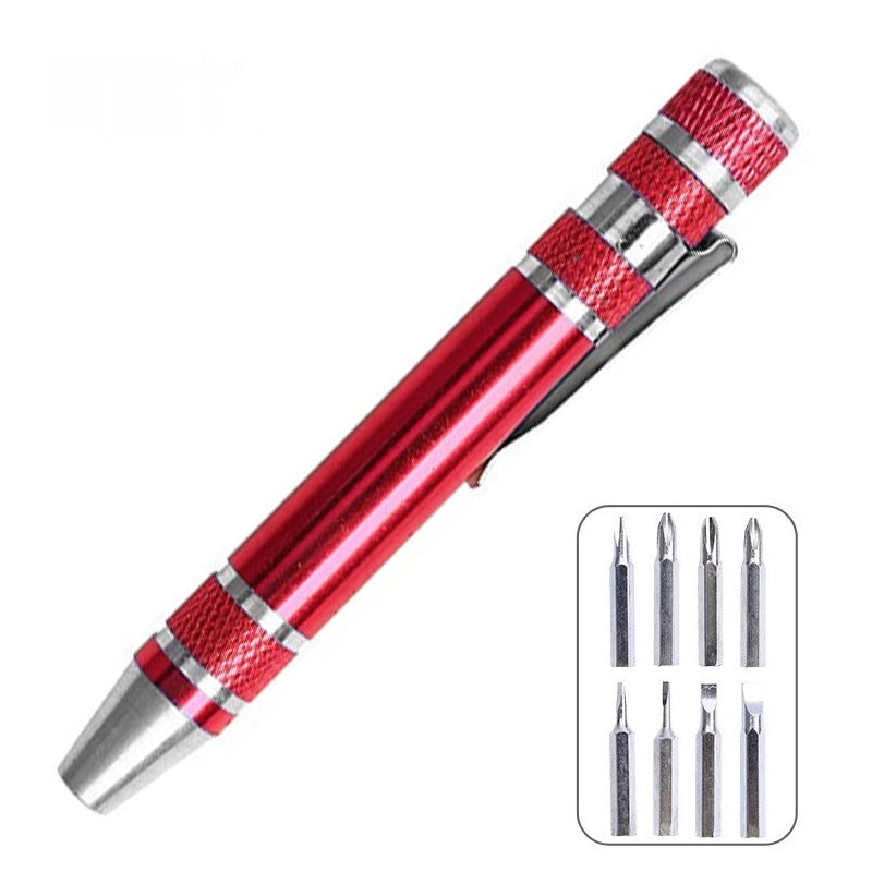 8 In 1 Screwdriver Batch Suit Aluminum Alloy Pen Type Pen Manual