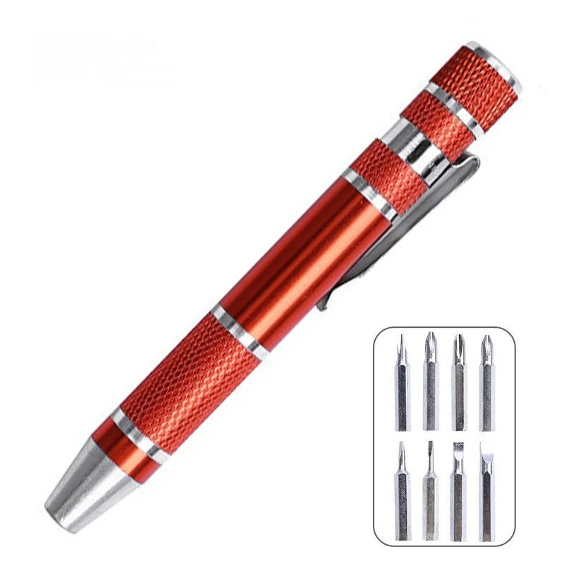 8 In 1 Screwdriver Batch Suit Aluminum Alloy Pen Type Pen Manual