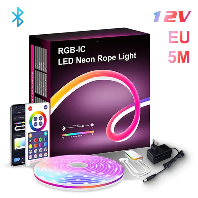 Barra de luz LED de neón RGB con WiFi, aplicación y control por voz, sincronización de música: ideal para retroiluminación de TV y decoración de habitaciones
