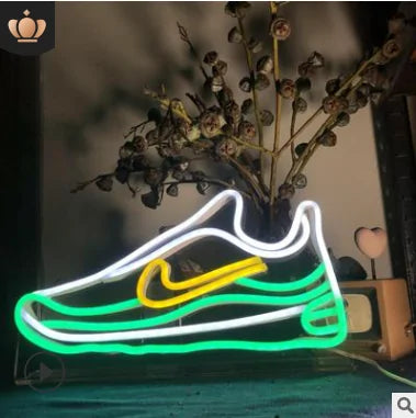 Letrero luminoso LED de neón para zapatos para tienda