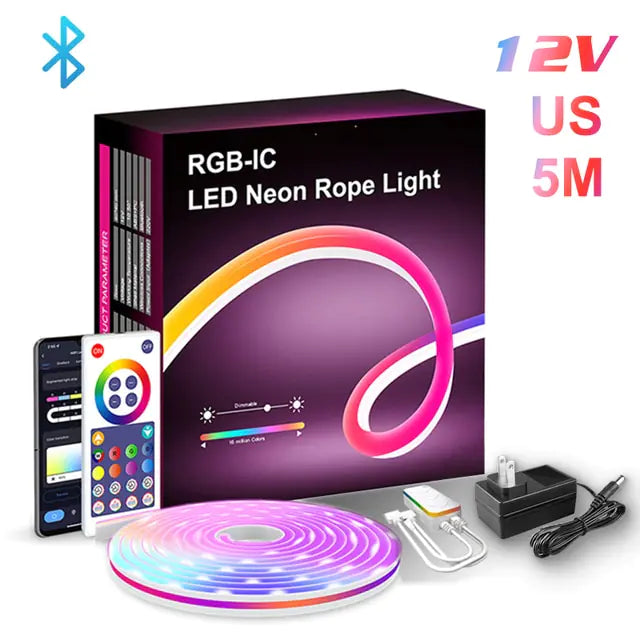 Barra de luz LED de neón RGB con WiFi, aplicación y control por voz, sincronización de música: ideal para retroiluminación de TV y decoración de habitaciones