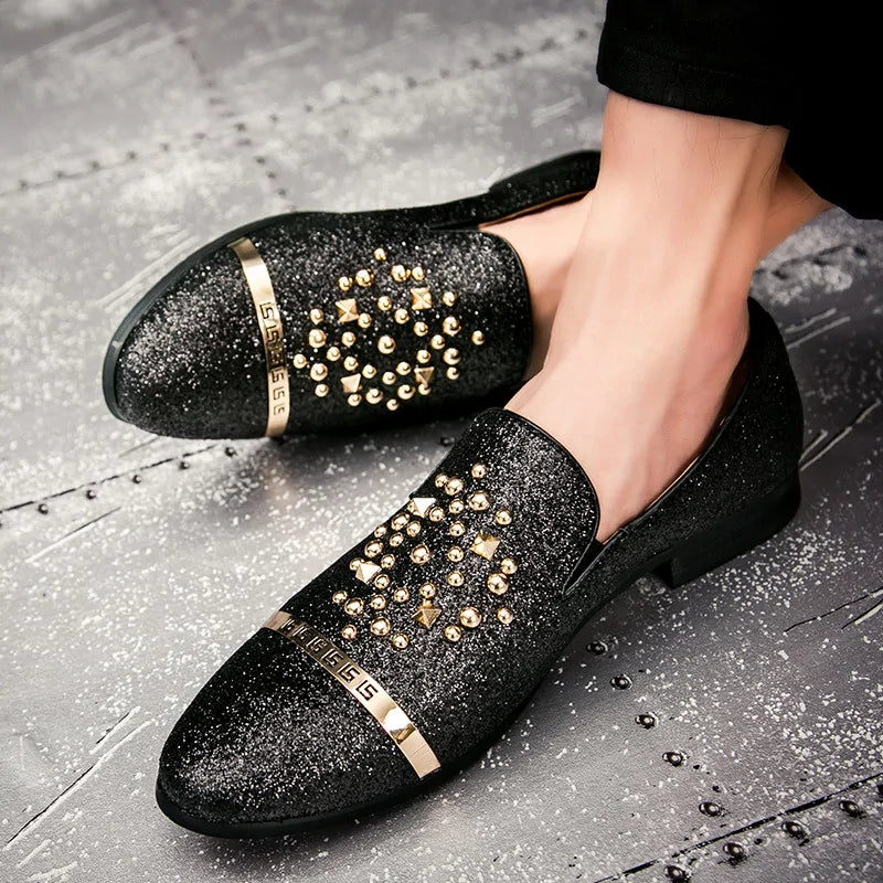 Mocasines con diamantes de imitación para hombre