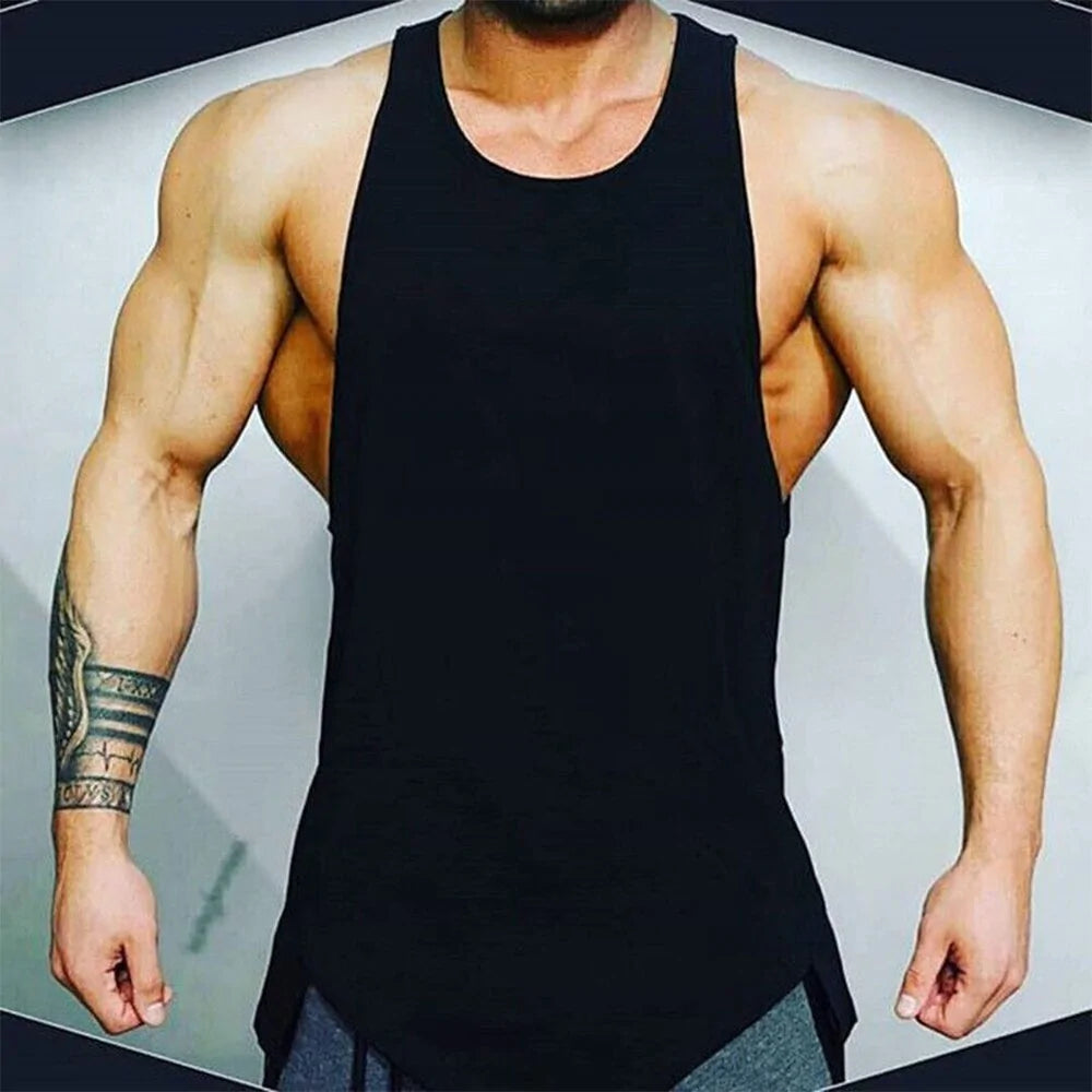 Camiseta deportiva sin mangas para hombre: chaleco liso sin mangas