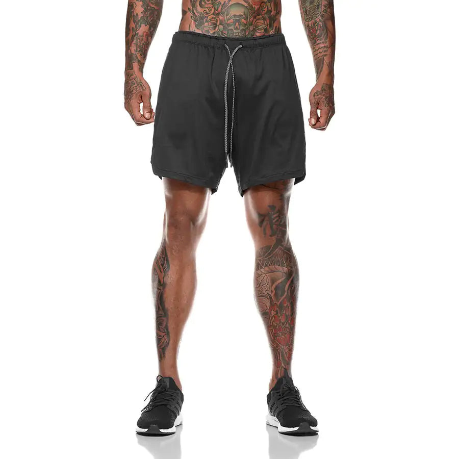 Pantalones cortos 2 en 1 para correr, gimnasio, fitness, para hombre