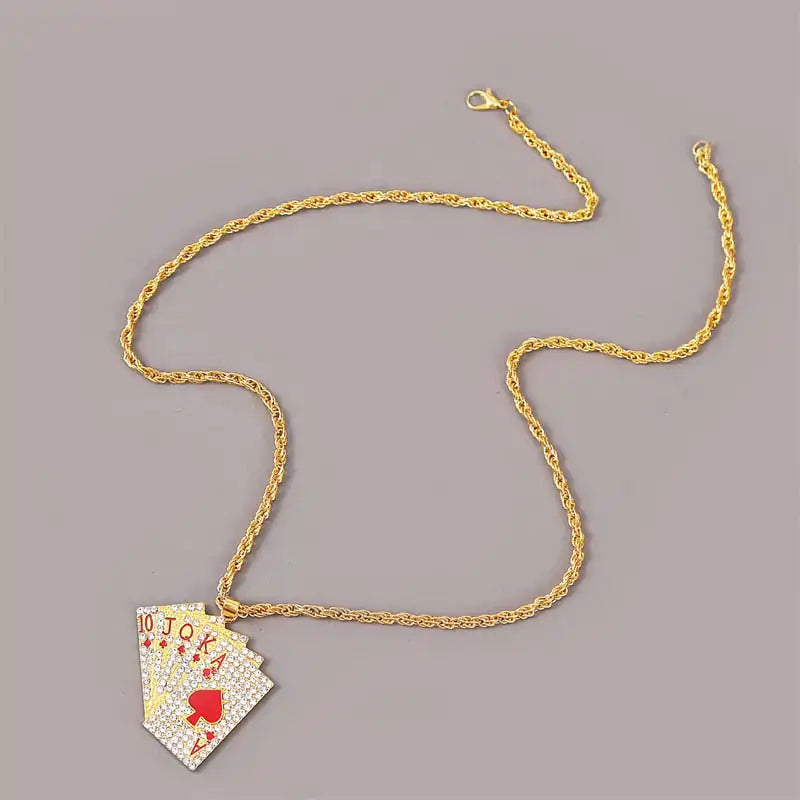 Collar con colgante de naipes