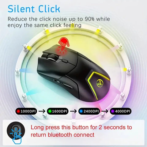 2.4G Wireless Mute Game Mouse with 4000DPI Frugal Finds Galore