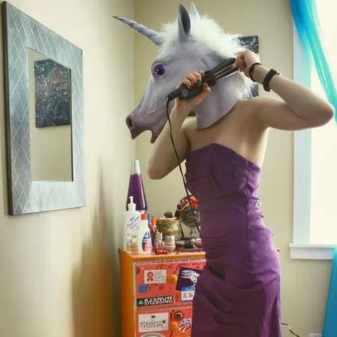 Latex Unicorn Party Headband and Horse Mask Frugal Finds Galore