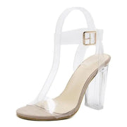 Jelly Crystal Leopard Open Toed High Heels Frugal Finds Galore