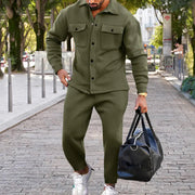 Suede Slim Fit Solid Color Two-Piece Suit for Men Frugal Finds Galore