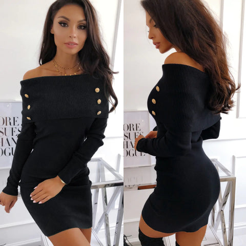 Knit Bodycon Dress, Off-Shoulder Knit Dress Frugal Finds Galore