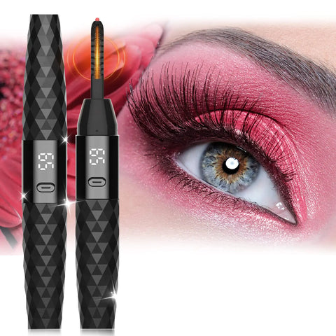 Heated Eyelash Curler - Heated Lash Curler Best Seller - Electric Eyelash Curler for Instant Glam for Women - 24H Long-Lasting 4 Temp Modes 8S Fast Heating - Dark Black 2025 Updated New Model Frugal Finds Galore