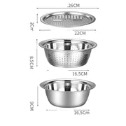 Stainless Steel Vegetable Slicer and Draining Basket Set Frugal Finds Galore