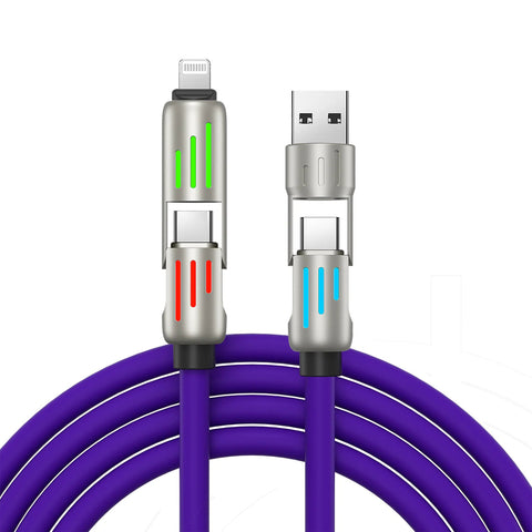 Colorful Four-In-One Fast Charge Cord Frugal Finds Galore