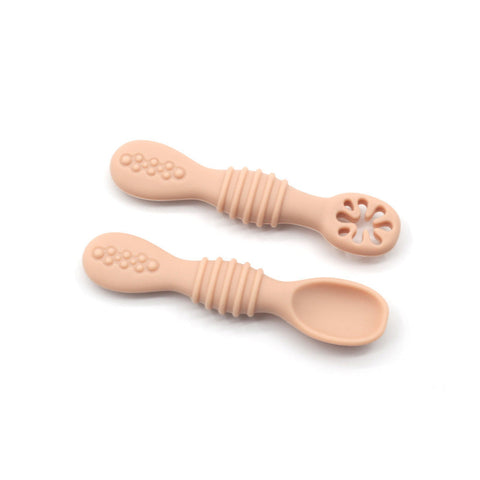 Baby Eating Training Set Toddler Feeding Silicone Sticky Spoon Fork Frugal Finds Galore
