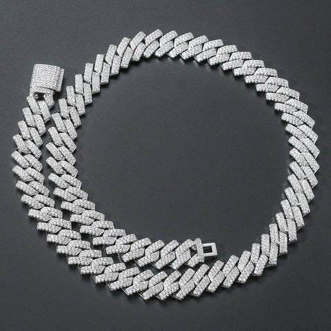 Men's Bar Cuban Necklace Hiphop Copper Set Zircon Necklace Frugal Finds Galore