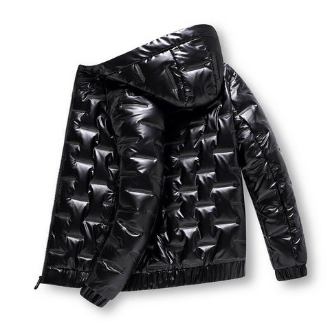 Winter Men's Cotton-Padded Jacket Fashion Casual Bright Face Down Padded Jacket Frugal Finds Galore