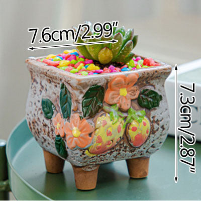 Square Creative Cute Cartoon Ceramic Succulent Pot Frugal Finds Galore