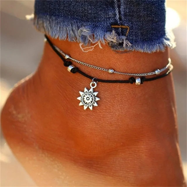 Boho Style Star Anklet Multilayer Foot Chain