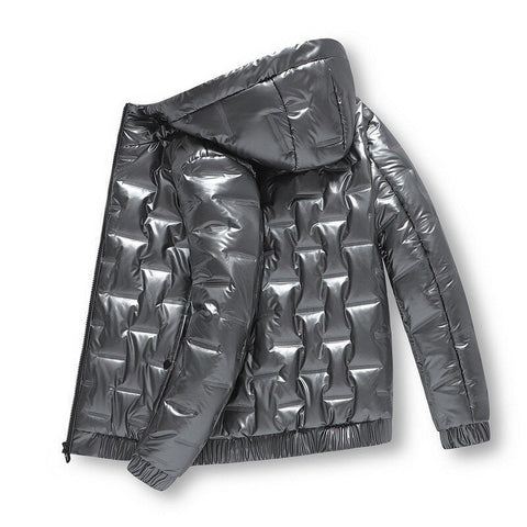 Winter Men's Cotton-Padded Jacket Fashion Casual Bright Face Down Padded Jacket Frugal Finds Galore